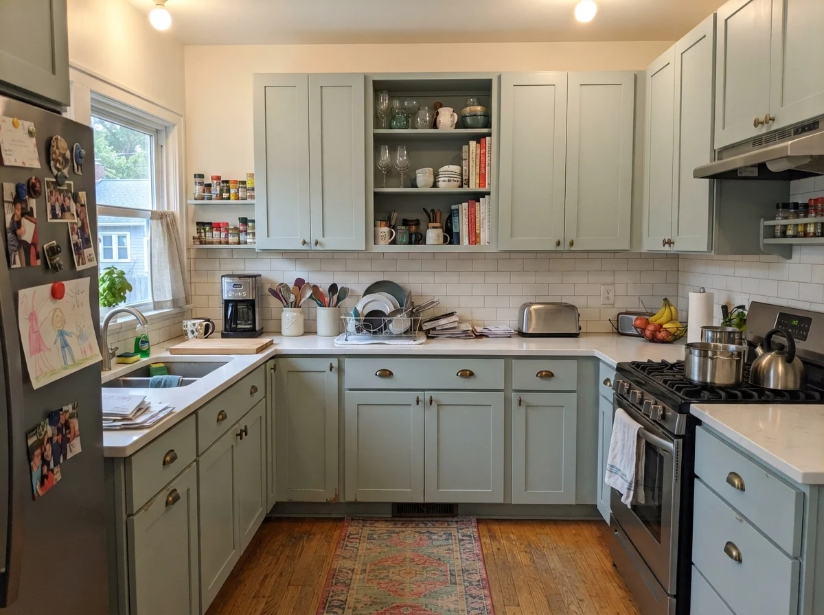 kitchen with Benjamin Moore Palladian Blue
