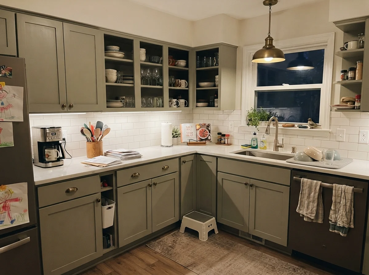 kitchen with Benjamin Moore Saybrook Sage