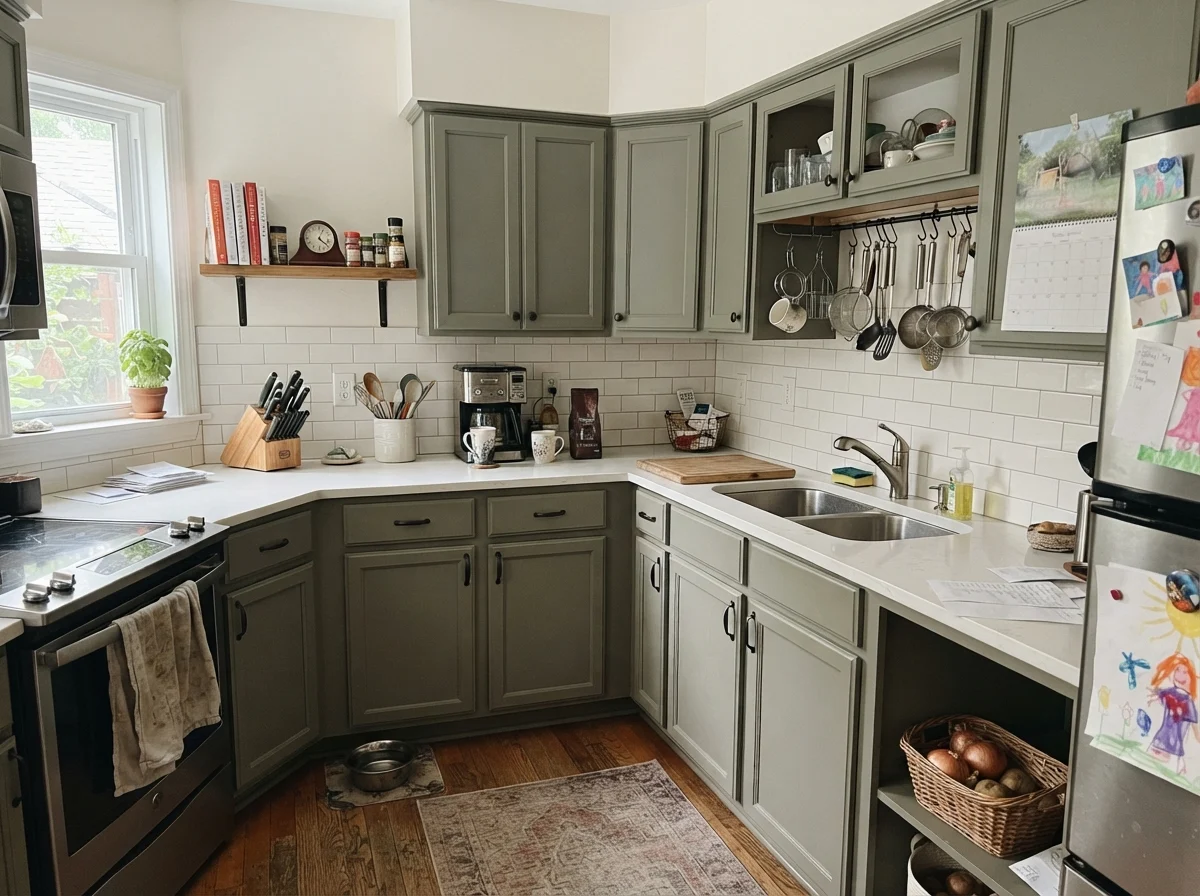 kitchen with Sherwin-Williams Dried Thyme