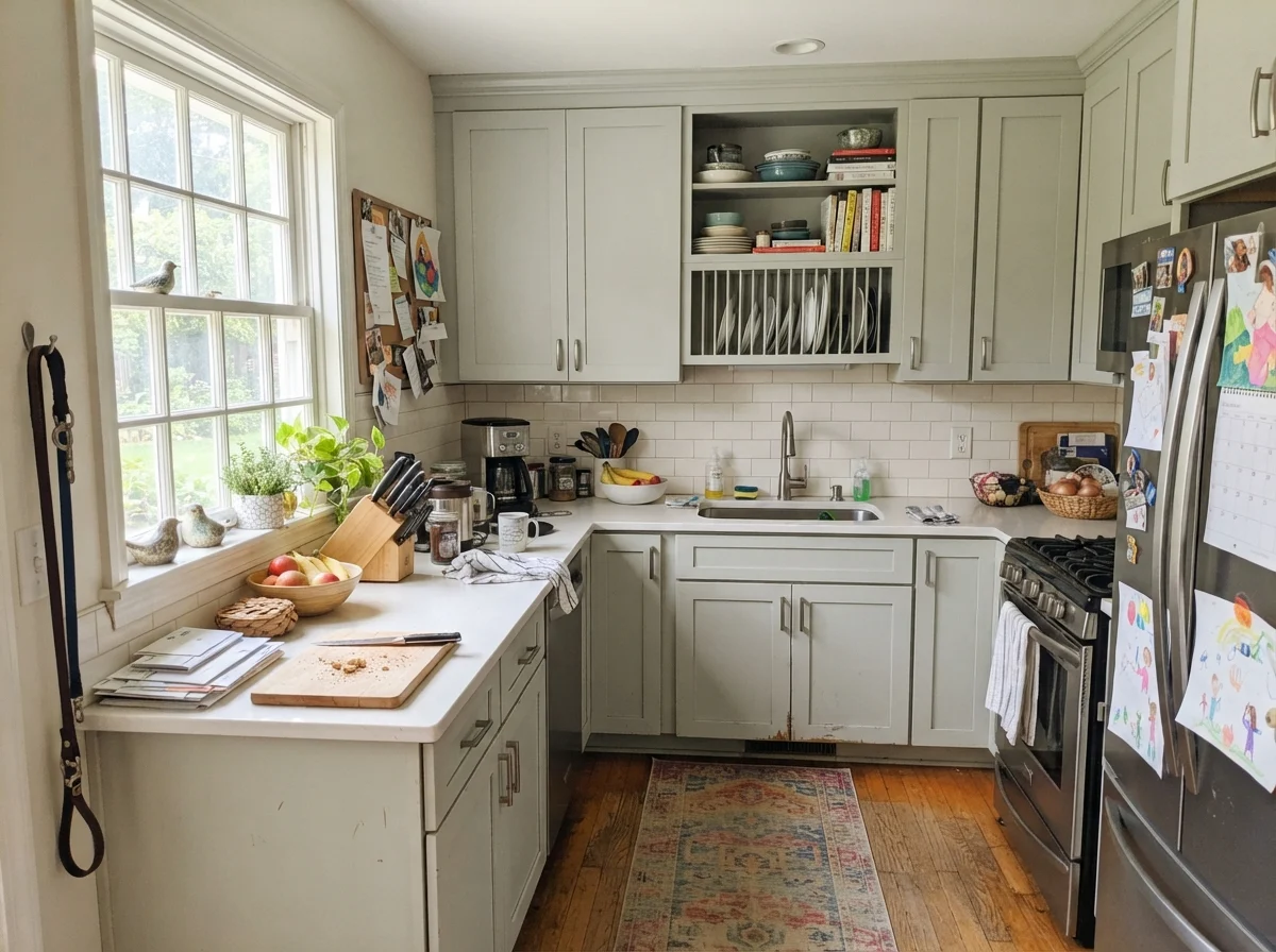 kitchen with Sherwin-Williams Sea Salt