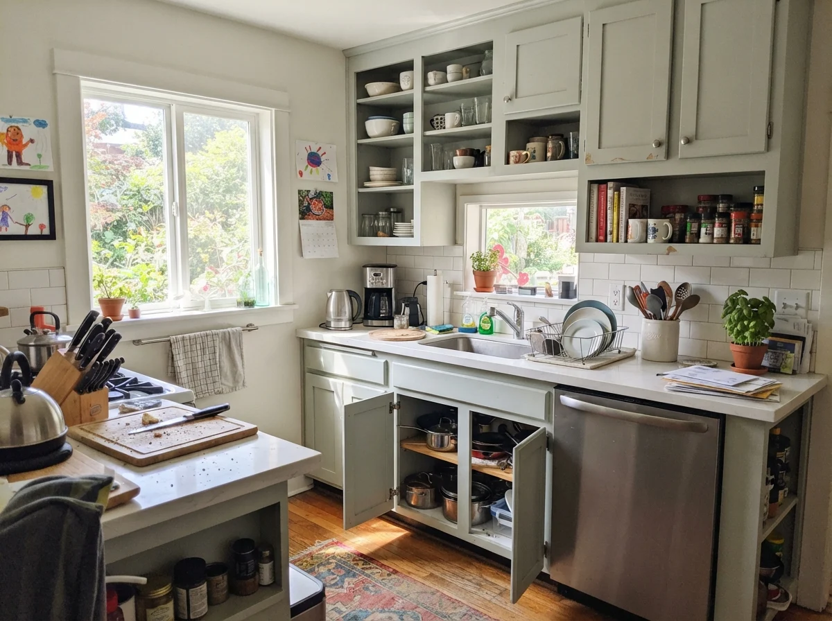 kitchen with Sherwin-Williams Sea Salt