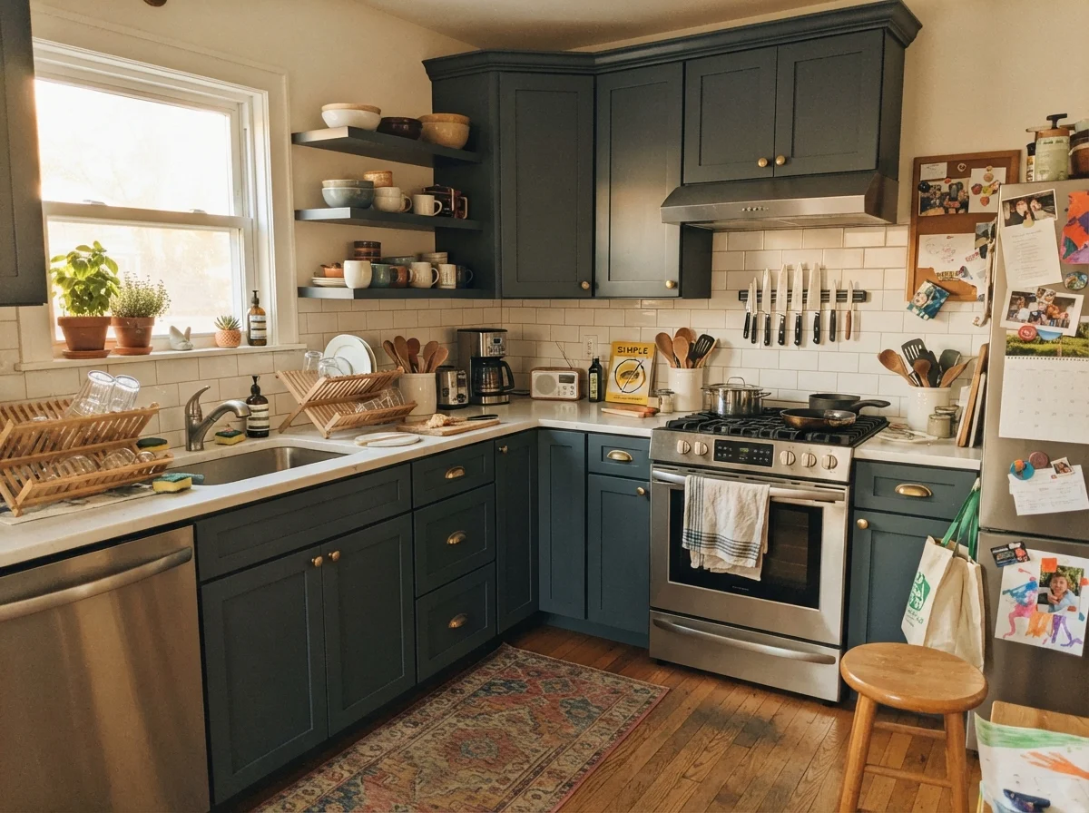 kitchen with Benjamin Moore Blue Note