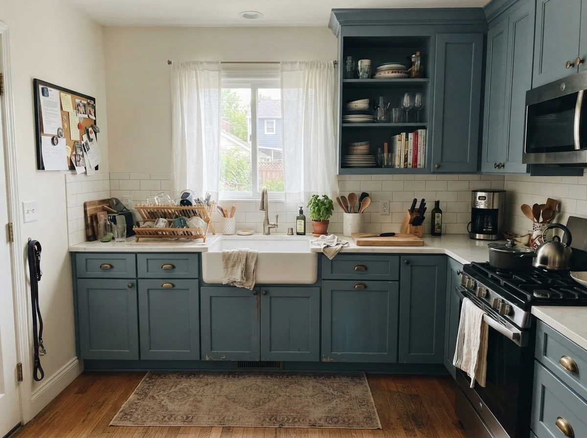 kitchen with Benjamin Moore Blue