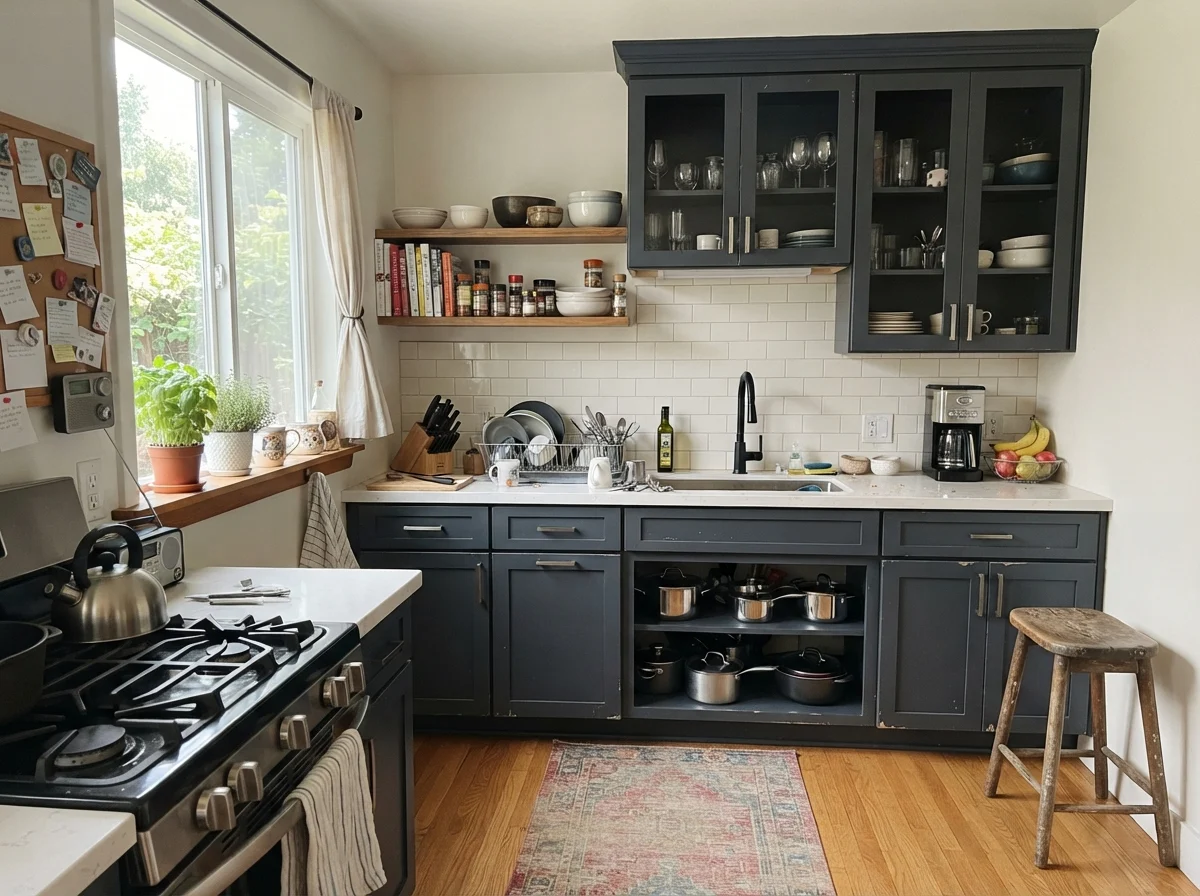 kitchen with Benjamin Moore Hale Navy