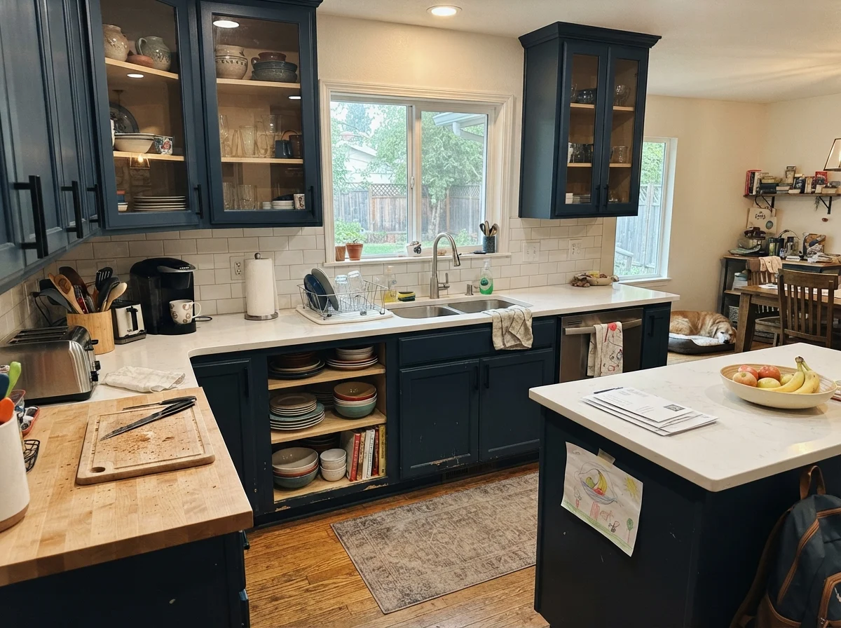 kitchen with Sherwin-Williams In the Navy