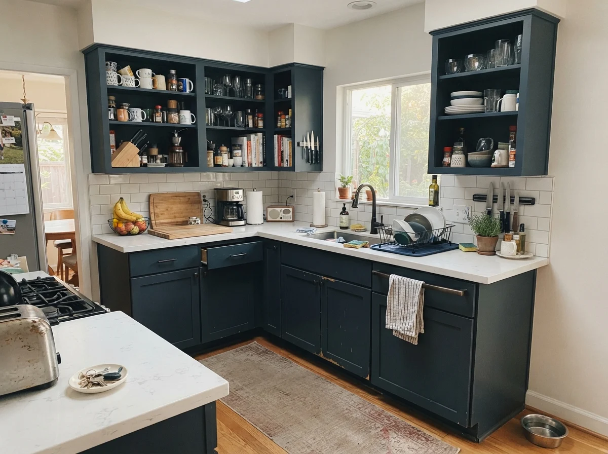 kitchen with Sherwin-Williams Naval