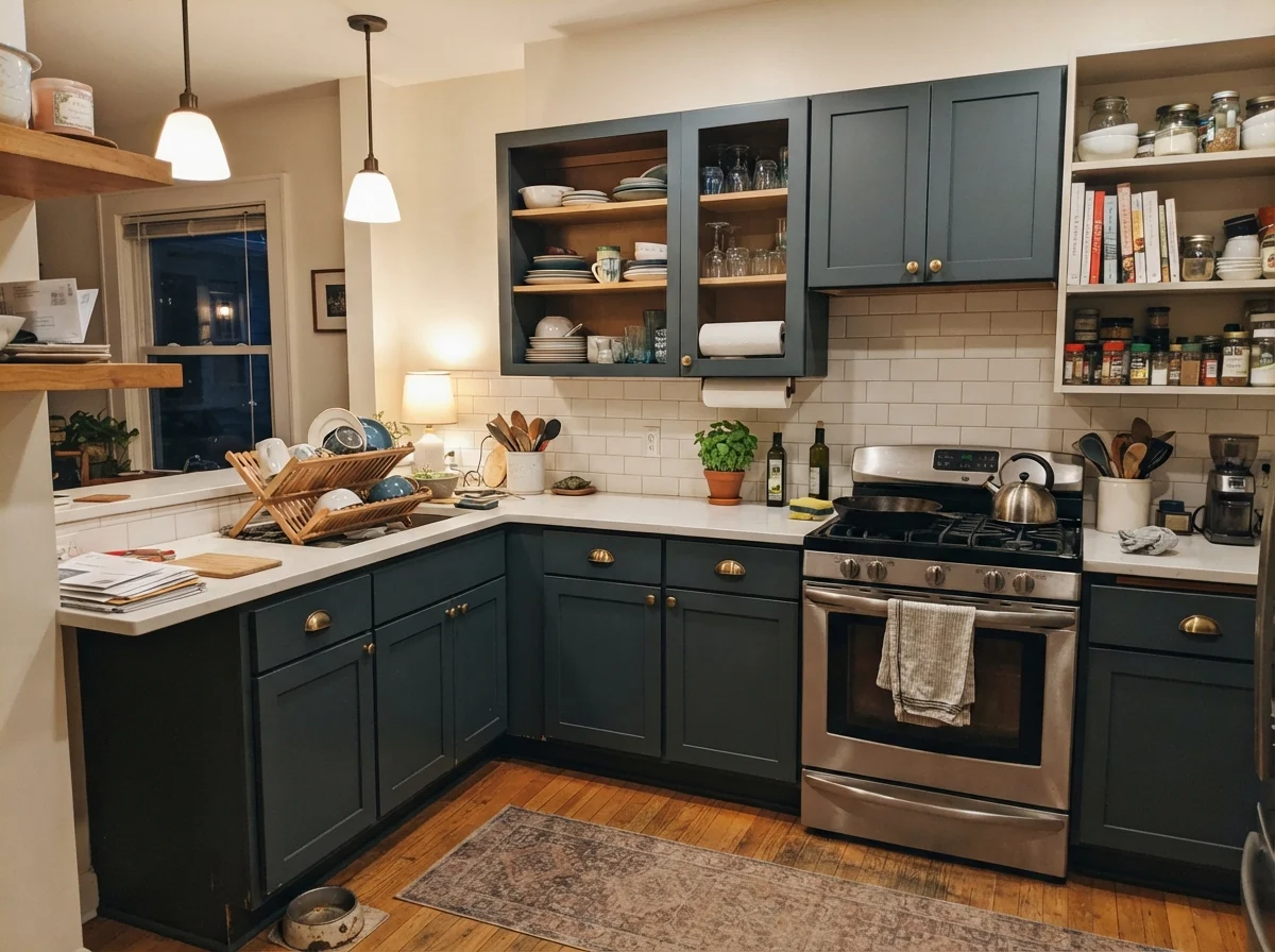 kitchen with Sherwin-Williams Sea Serpent