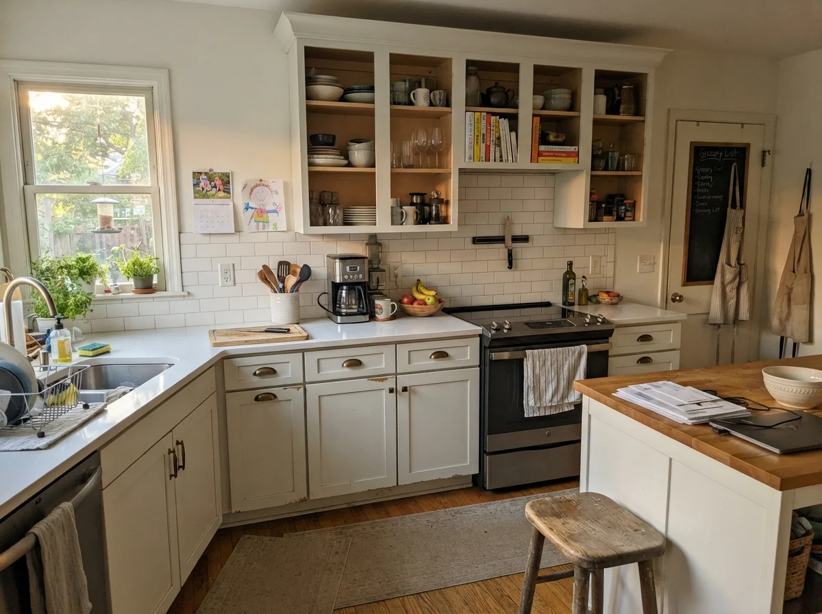 kitchen with Benjamin Moore Chantilly Lace