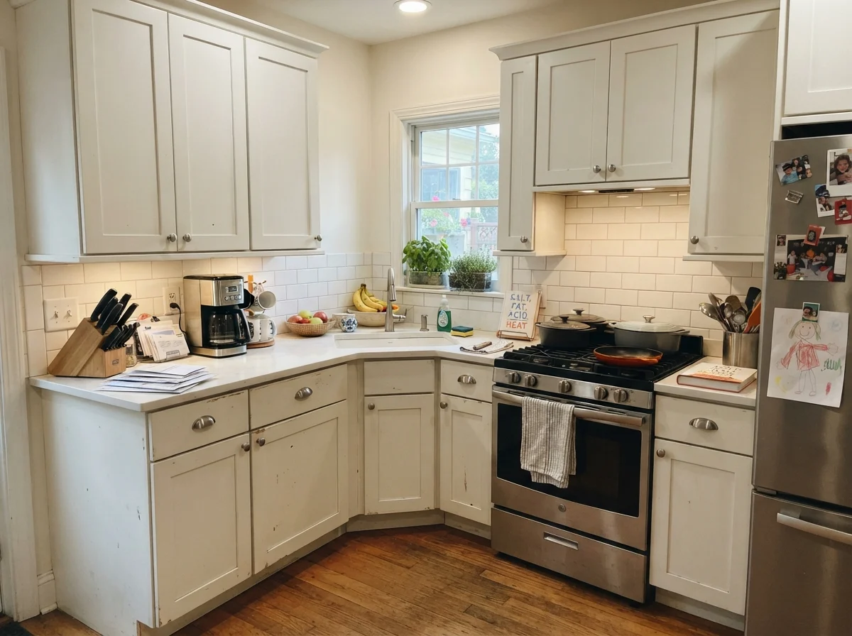 kitchen with Benjamin Moore Simply White