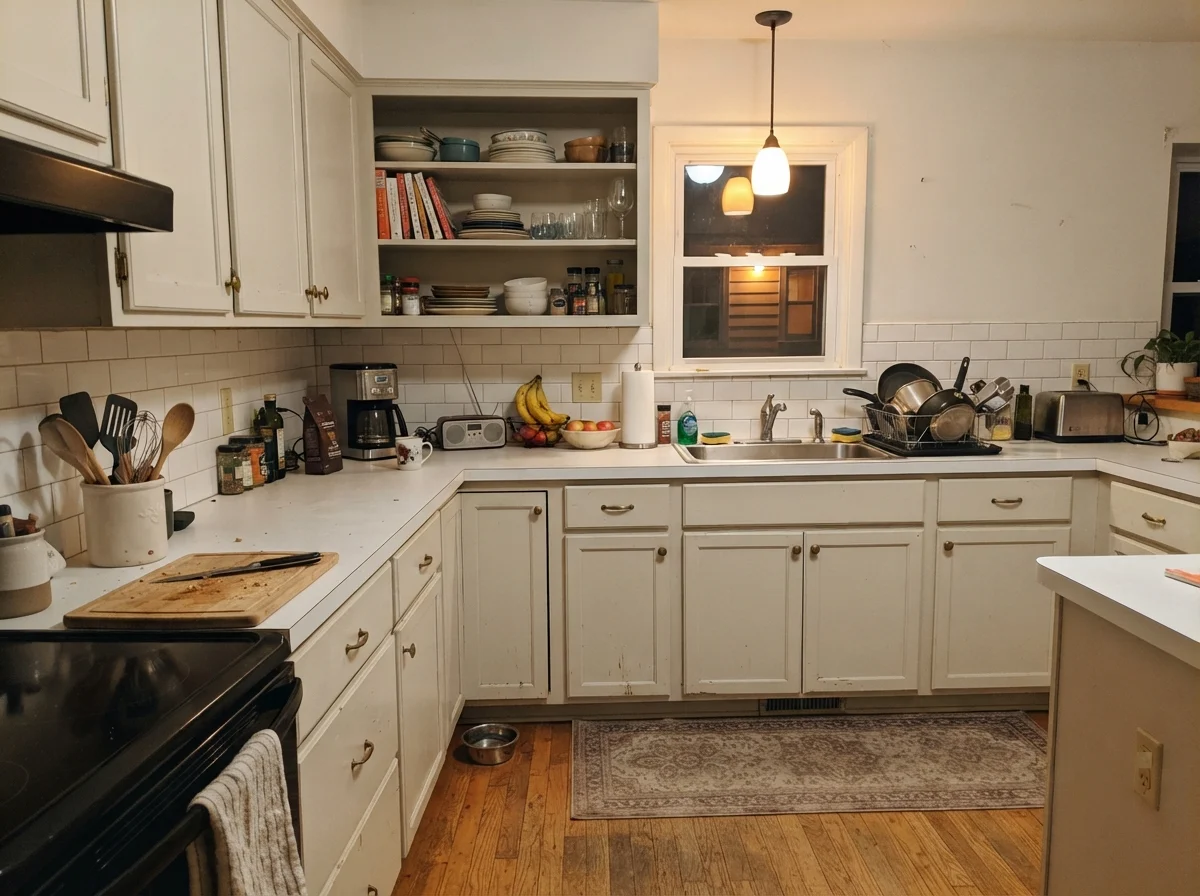 kitchen with Benjamin Moore Swiss Coffee