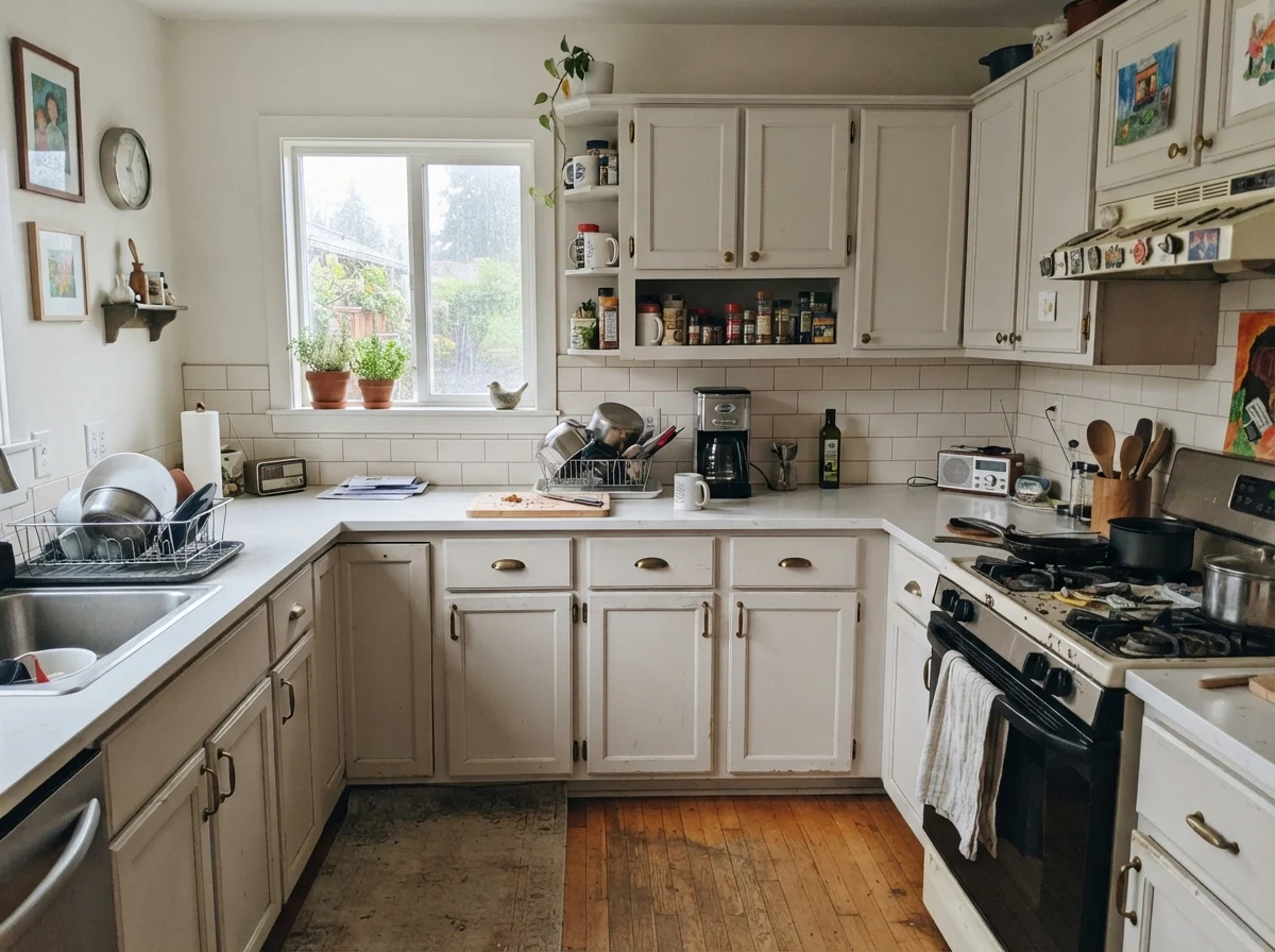 kitchen with Sherwin-Williams Greek Villa